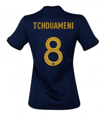 Frankrig Aurelien Tchouameni #8 Hjemmebanetrøje Dame VM 2022 Kort ærmer